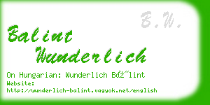 balint wunderlich business card